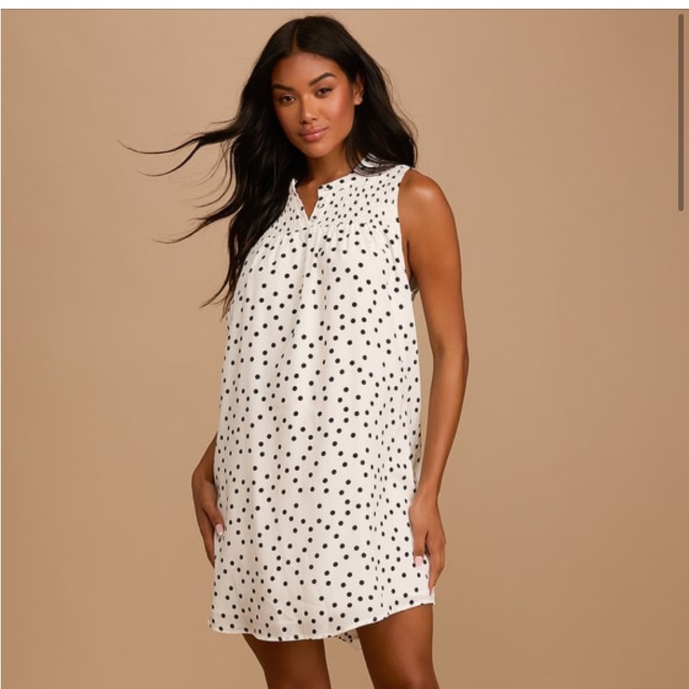 White polka dot dress
